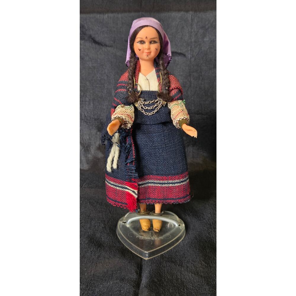 A World Doll Possibly From N W Tunisa Plastic Tatoos Wrist/Ankle Bracelets